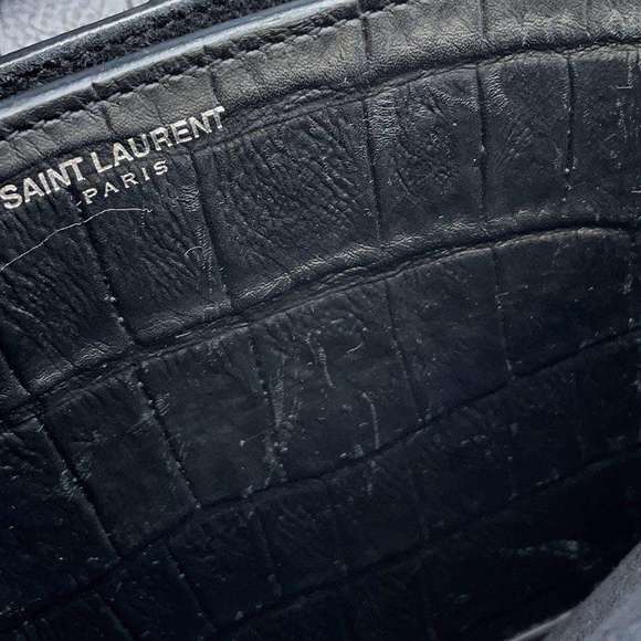 Saint Laurent Paris Satchel Embossed 2way Shoulder Bag Black - Picture 8 of 16